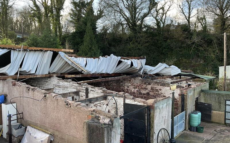 Damage caused by Storm Eunice