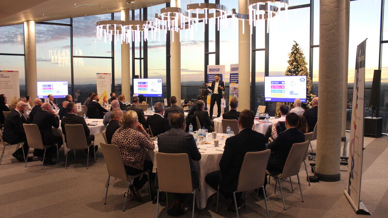 People watching the presentation at Contractor Connection Top Performers Banquet