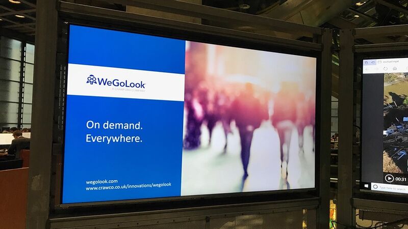 WeGoLook's presentation on display at the Lloyd's Innovation Showcase.