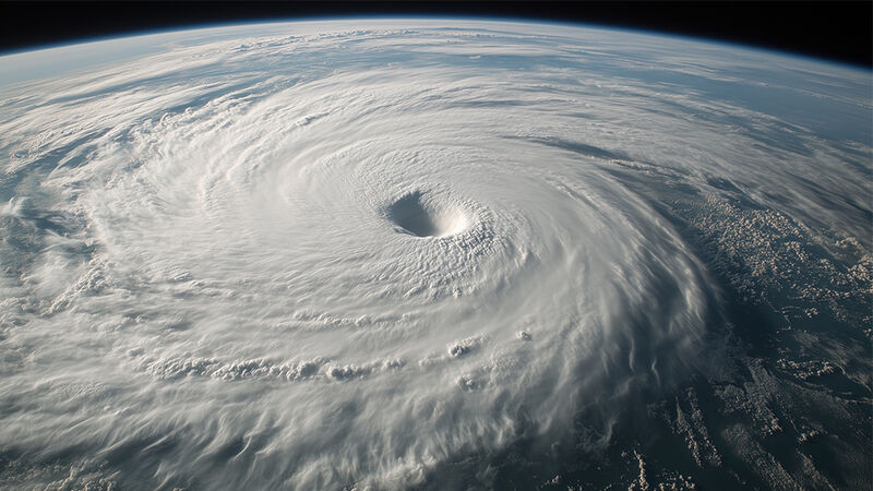 View of hurricane from space