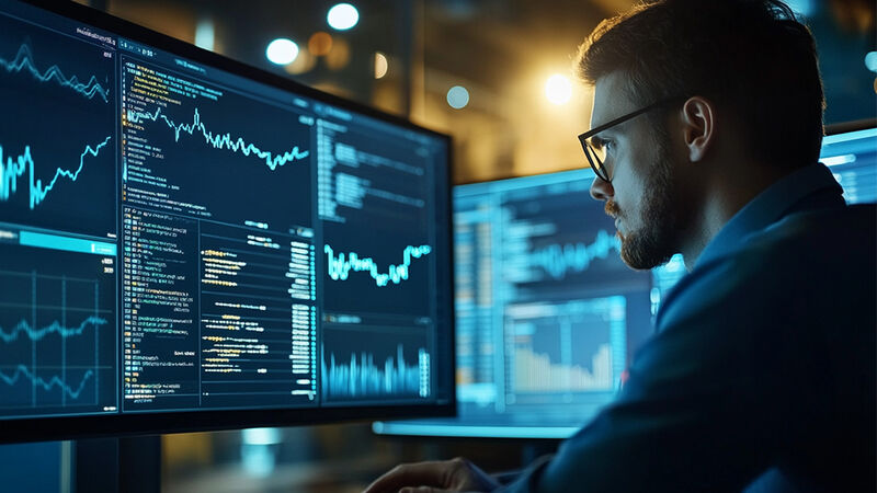 Technician working at a computer