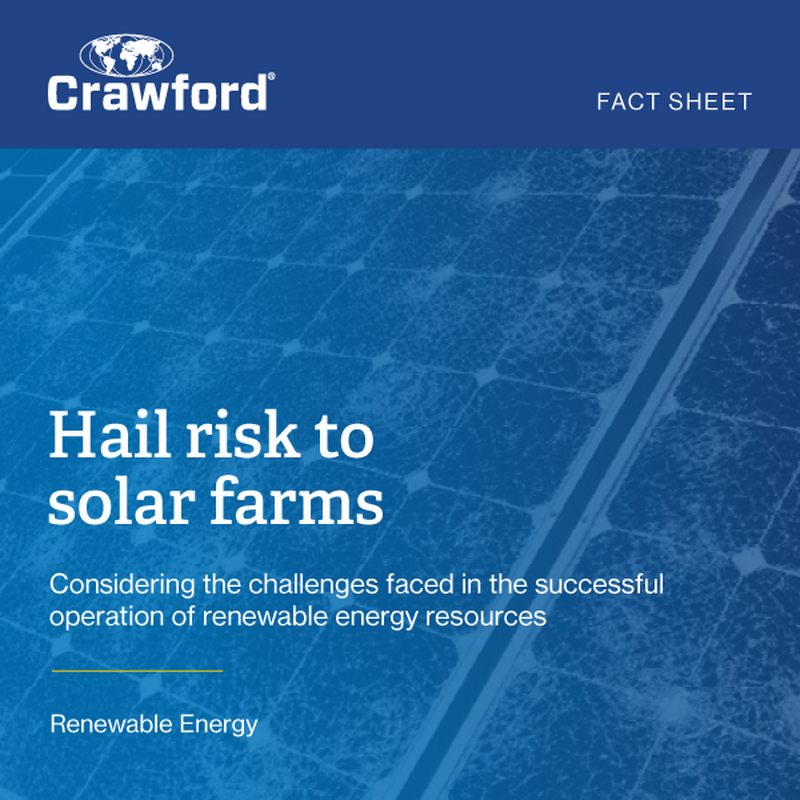 Hail risk to solar farms