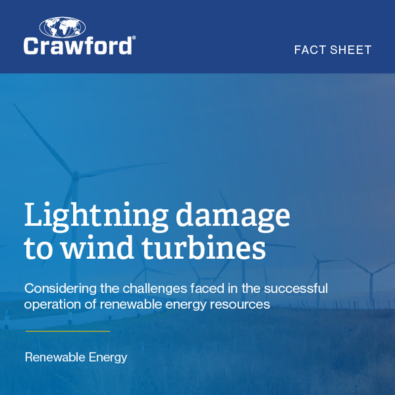 Lightning damage to wind turbines