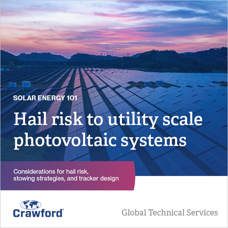 Hail risk to utility scale photovoltaic systems