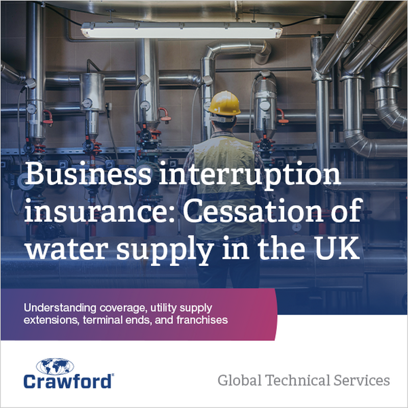 Business interruption insurance: Cessation of water supply in the UK