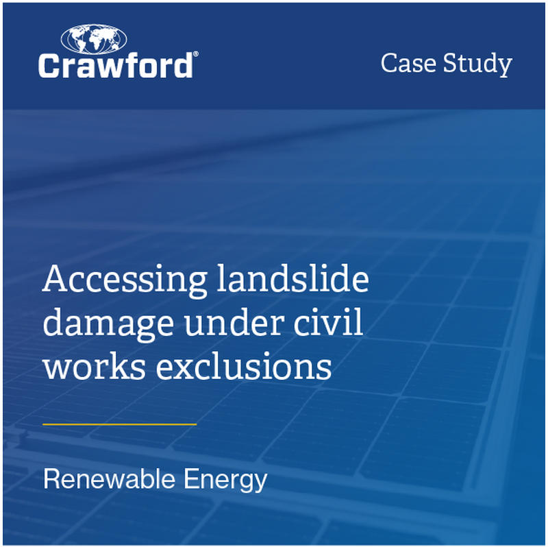 Accessing landslide damage under civil works exclusions