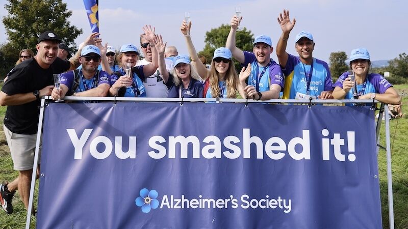 Members of Crawford's team volunteering at a charity event