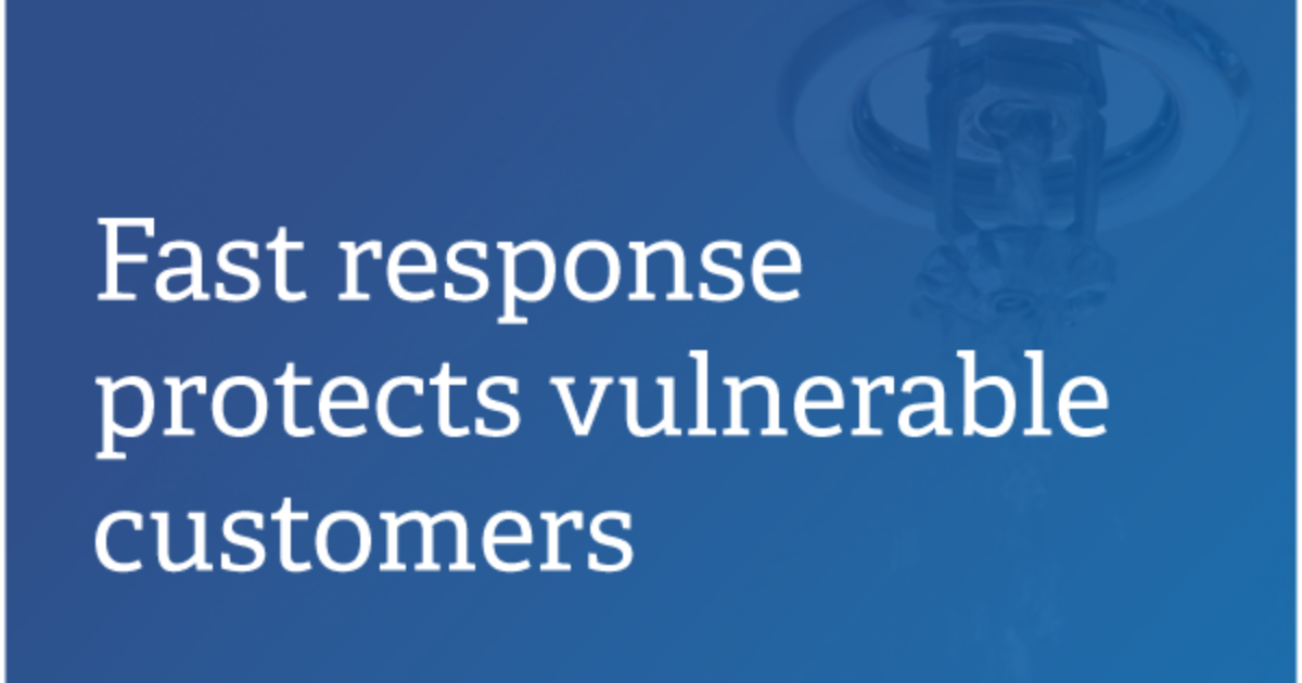 Resource | Fast response protects vulnerable customers