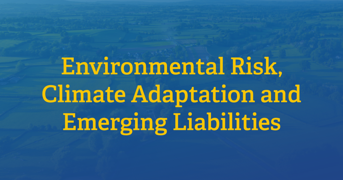 Video | Environmental Risk, Climate Adaptation and Emerging…